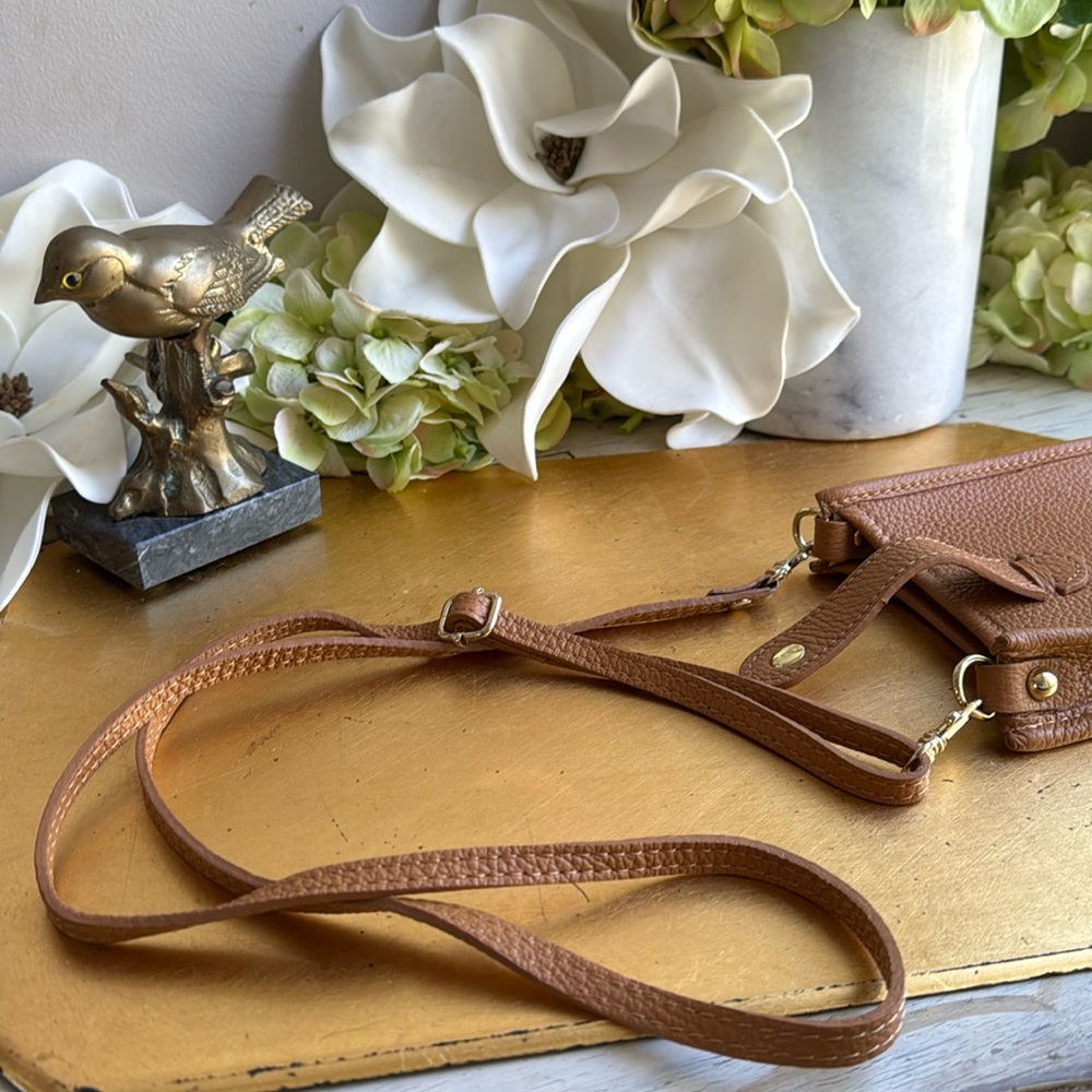 NWOT! Raffinato Borsetta Crossbody in Caramel Pebbled Leather - Picture 12 of 12